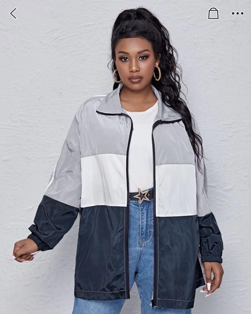 Zip Up Color Block Windbreaker Jacket 