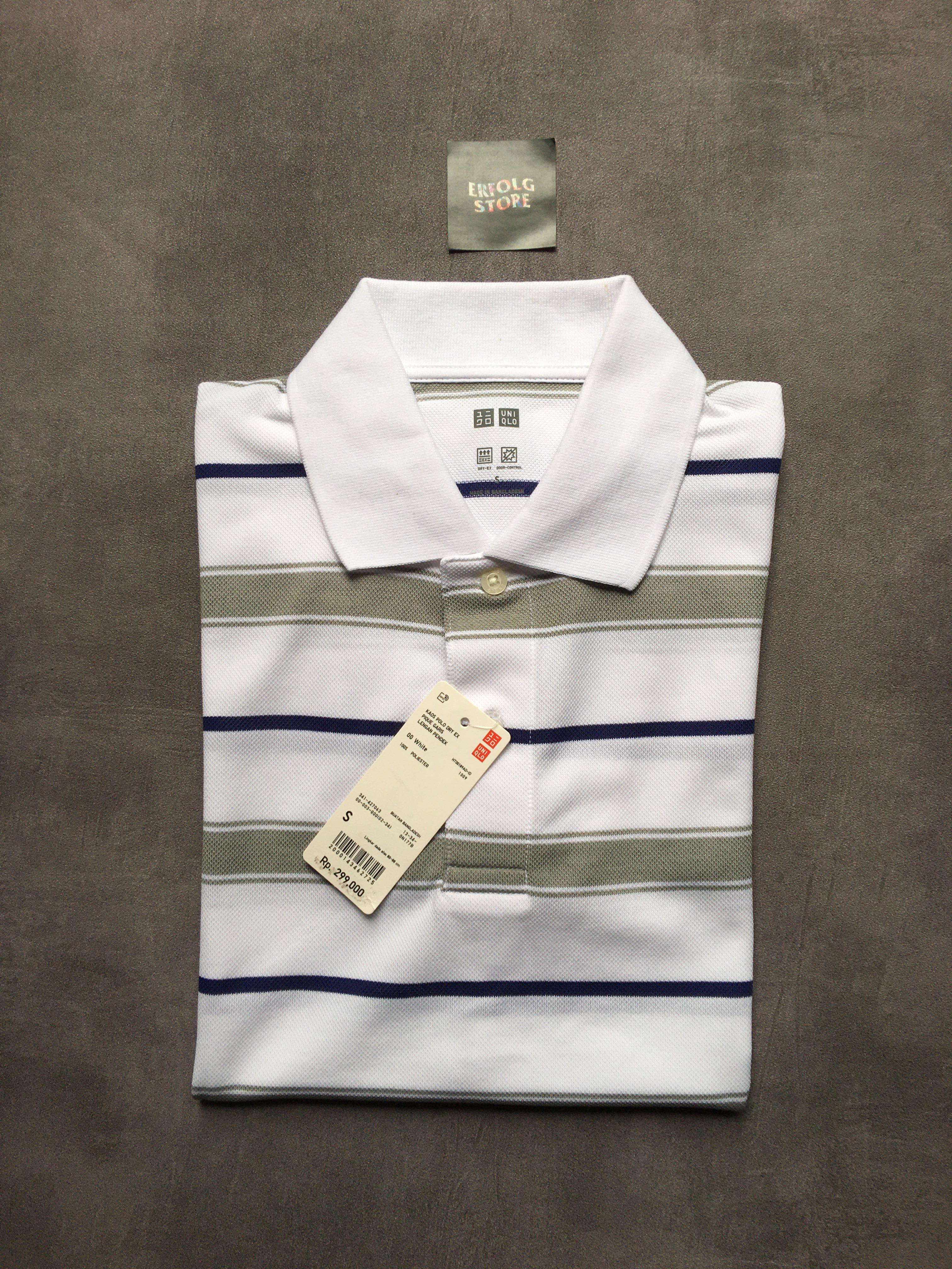 Polo Shirt Uniqlo Dry Ex Pique, Fesyen Pria, Pakaian , Atasan ...