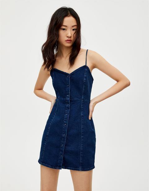 Denim dress pull and bear hot sale