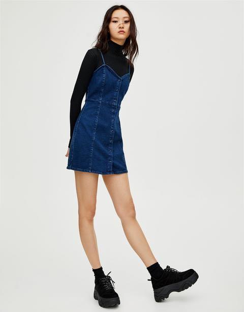 Pull Bear Short Button up Denim Dress