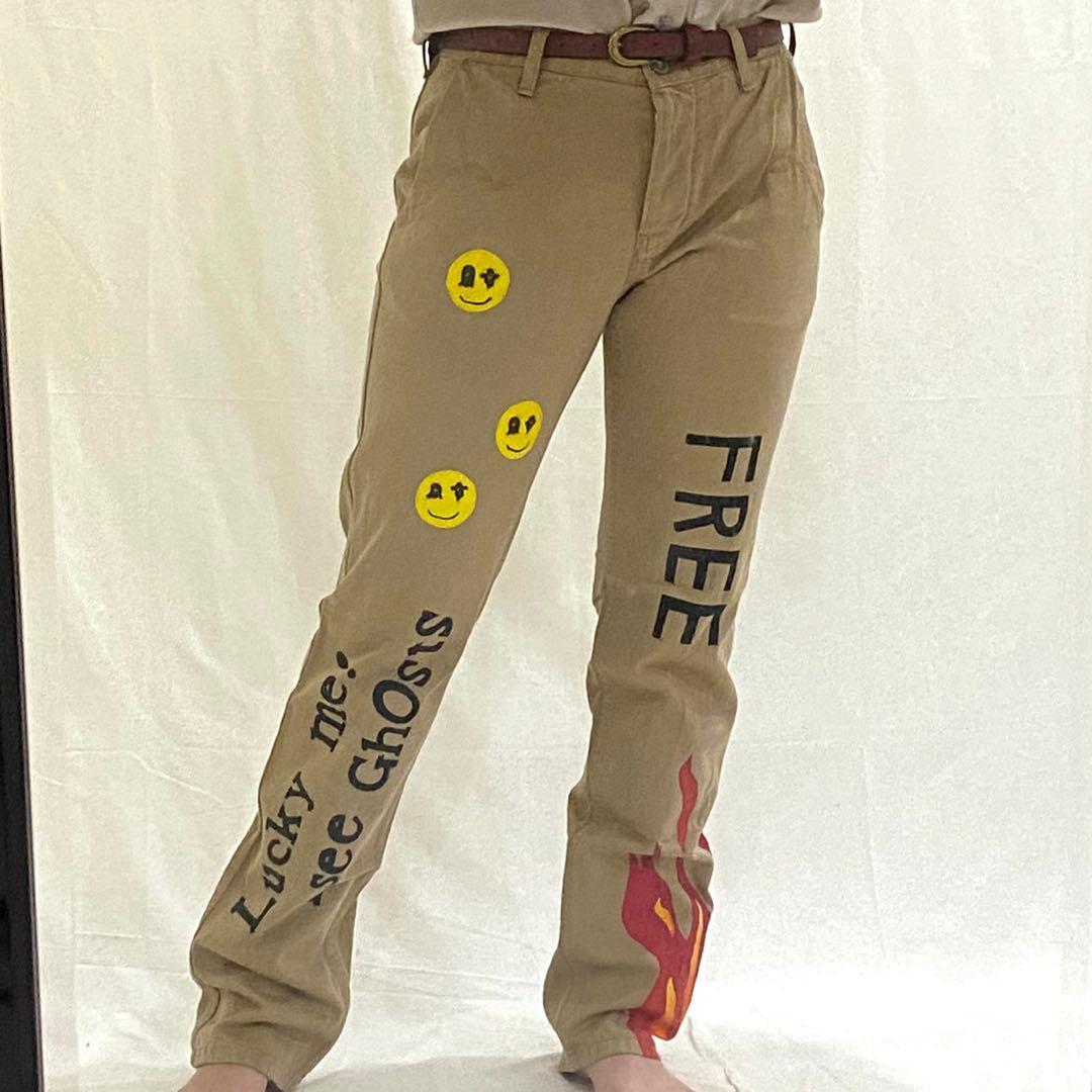Kanye west painted jeans on sale