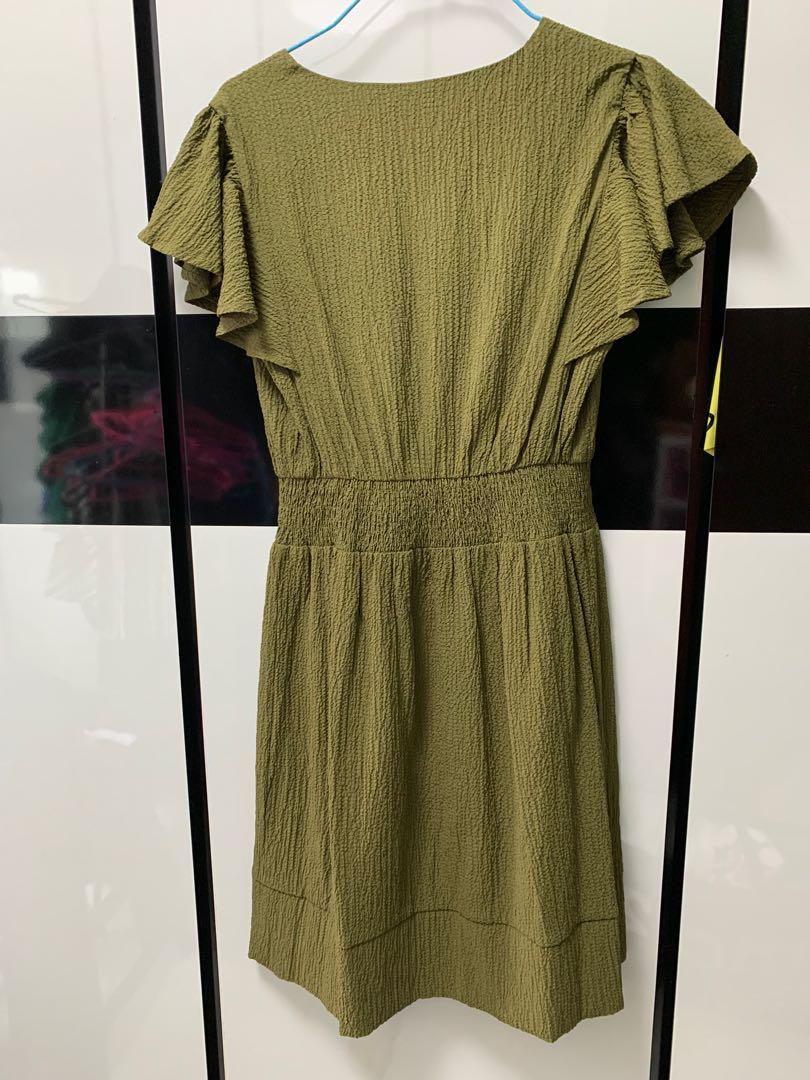 olive green club dress