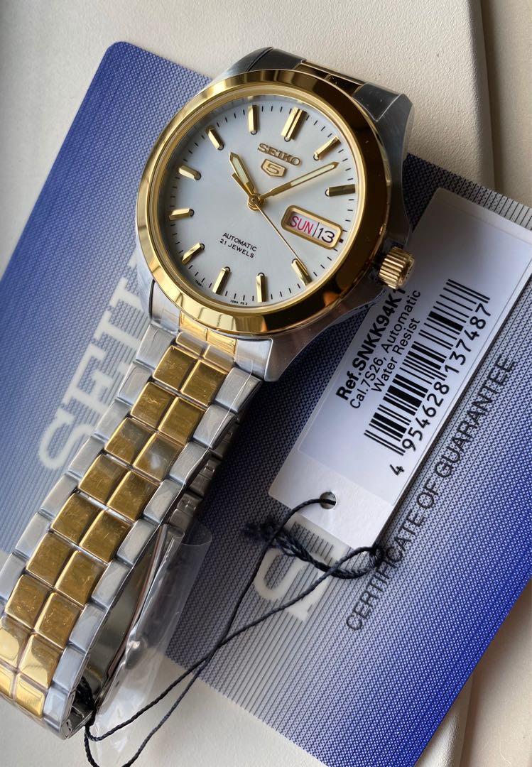 Seiko 5 SNKK94 Automatic Dress Watch Two tone SNKK94K1 White Dial Brand New Men s Fashion Watches Accessories Watches on Carousell