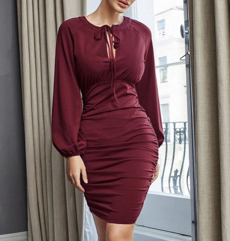 burgundy bodycon