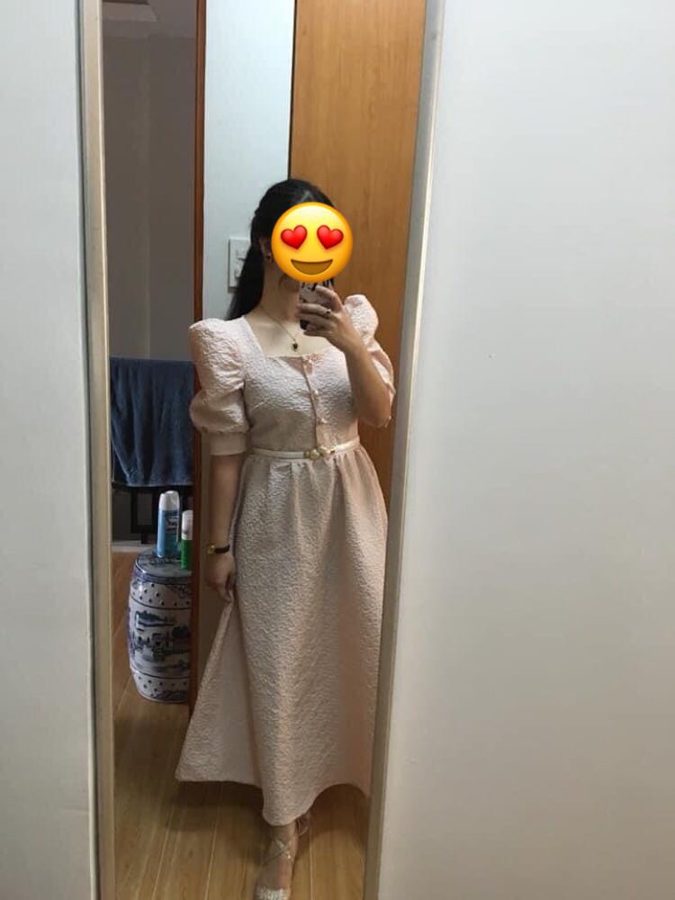 Shein Puff sleeve long dress, Women's 