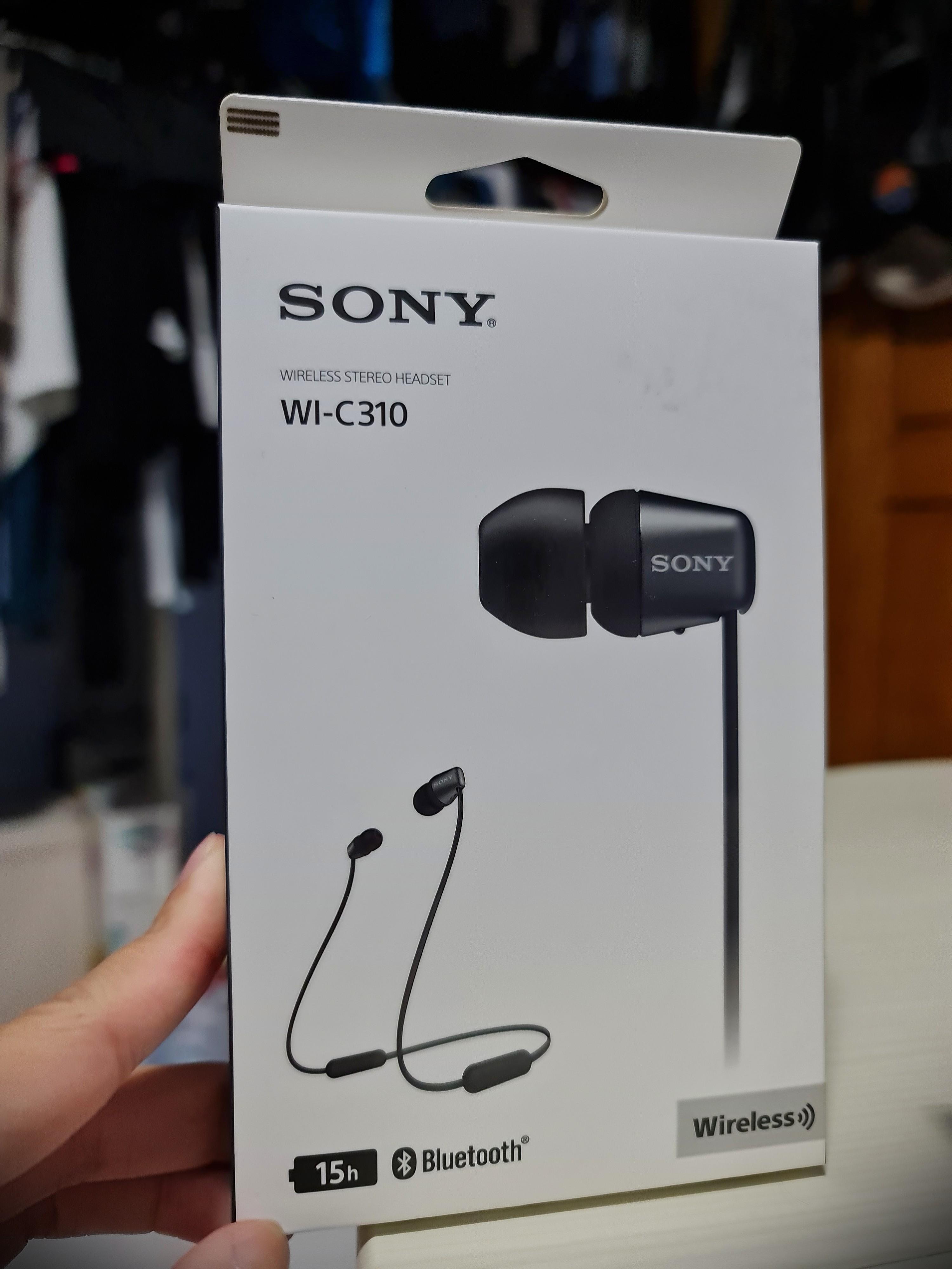 Black Sony WI C310 Wireless Stereo Headset Audio Headphones