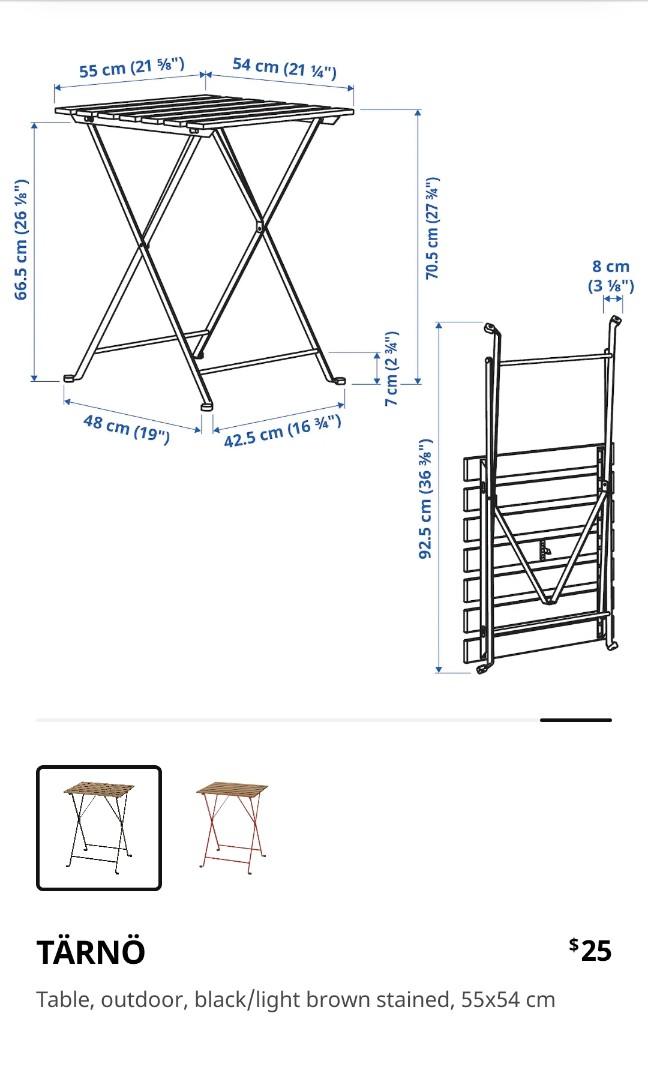 IKEA TARNO foldable table, Furniture & Home Living, Furniture, Tables