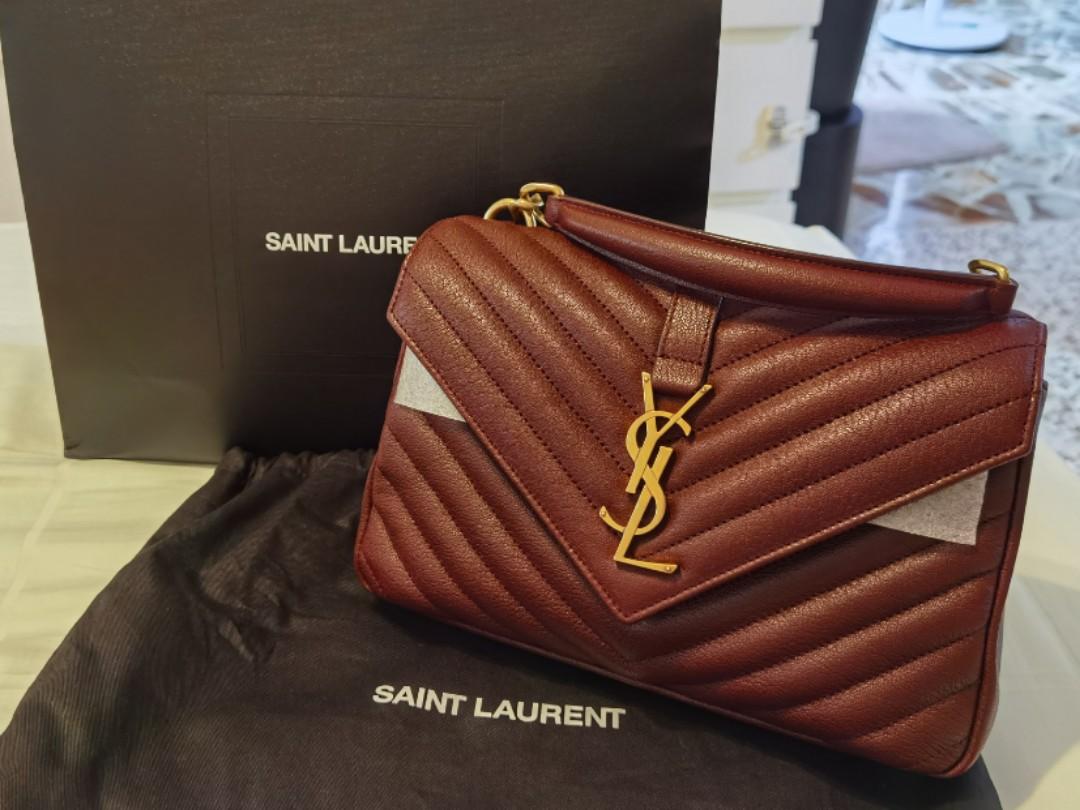Ysl college hotsell bag burgundy
