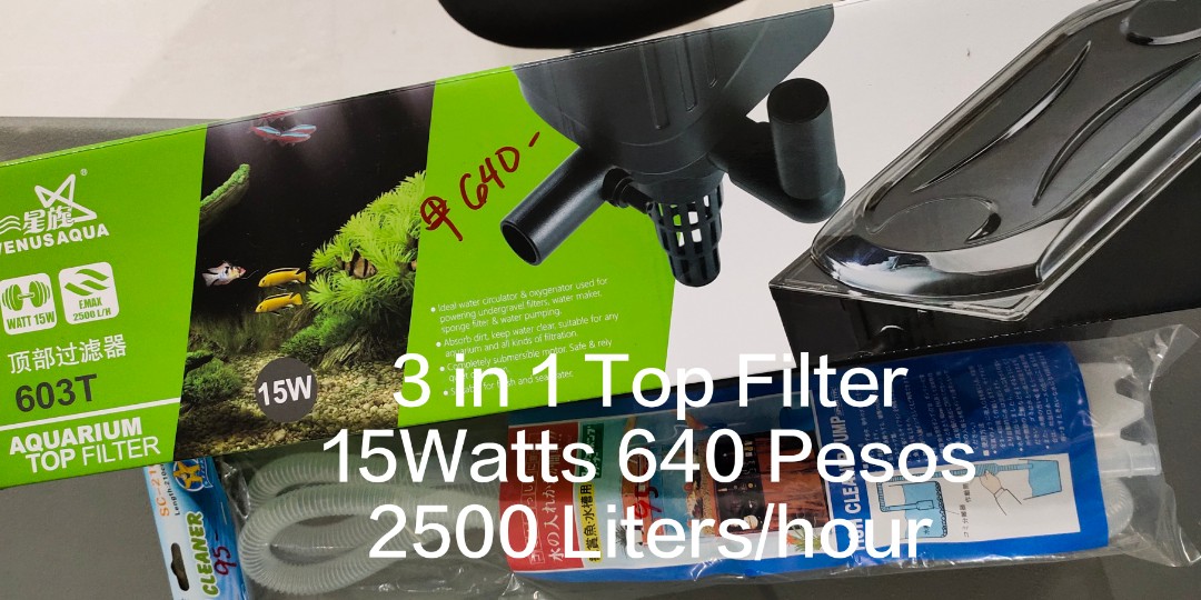 3 In 1 Top Filter For 30 To 50 Gallons Aquarium, Pet Supplies, Homes &  Other Pet Accessories On Carousell