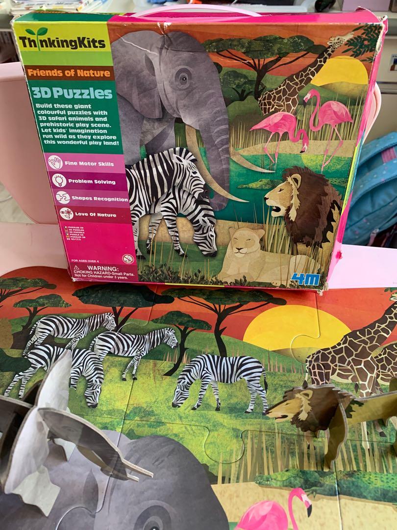 4m safari 3d animal puzzles thinking kits 3d puzzle 拼圖 砌圖 小朋友 幼兒 safari