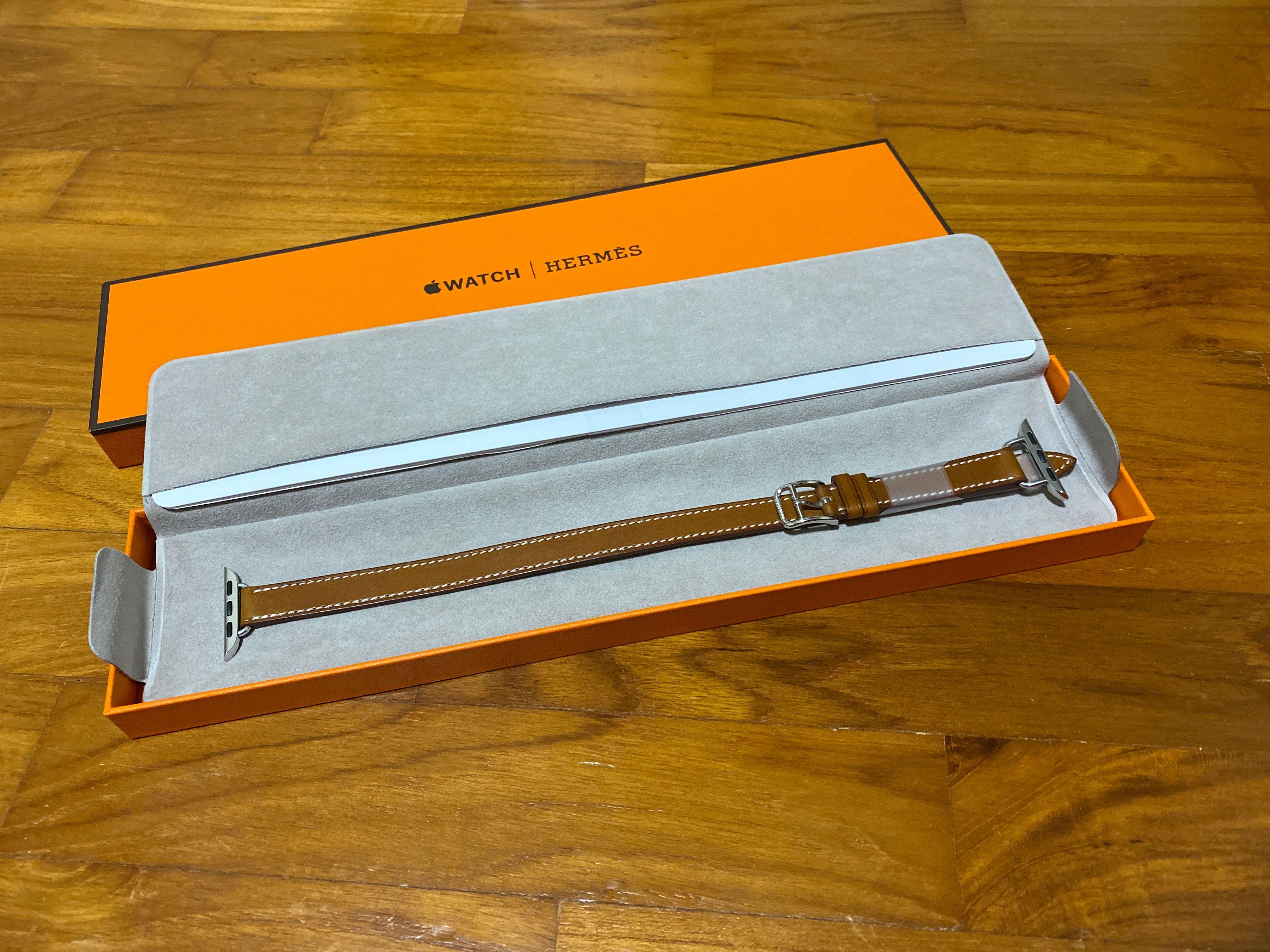 Apple Watch Hermès Strap - 40mm Fauve Barénia Leather Attelage Double Tour,  Mobile Phones \u0026 Gadgets, Wearables \u0026 Smart Watches on Carousell