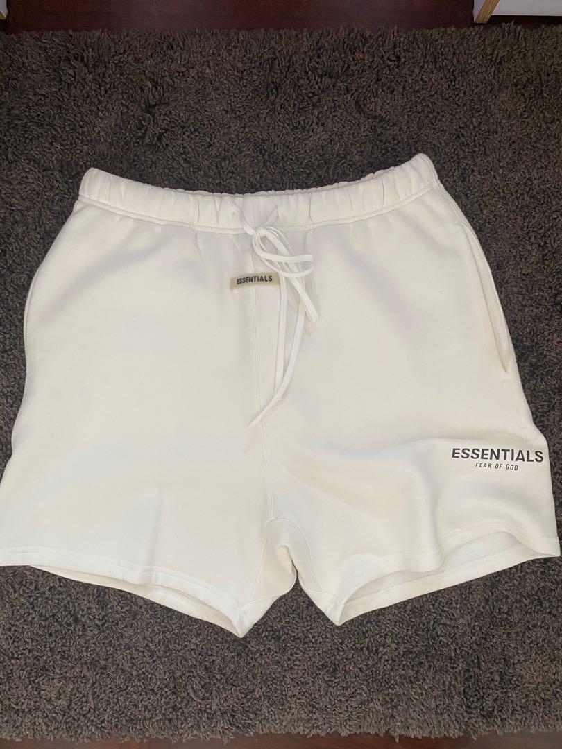Fear of god fog essentials drawstring shorts white hotsell