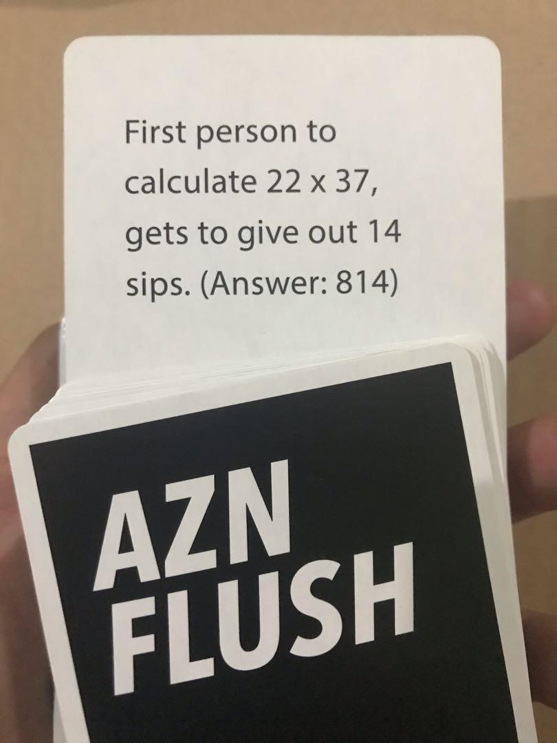 AZN FLUSH - The Original Pack (Category: Board Games & Puzzles) located in Cainta. Submitted by stuff_4_sale_dump (Listing ID 1080995820, Image 3). Description: The party game strictly for Asians. AZN Flush is the wildest drinking card game this side of Koreatown. Each box contains 110 cards with unique game rules designed to help you get your night started right. This game will make you and your friends LOL over 3000! Note: The box is pretty wor