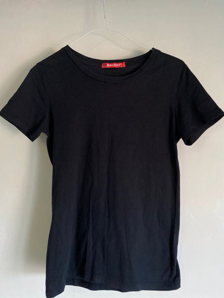 Baleno plain black shirt, Women's Fashion, Tops, Shirts on Carousell
