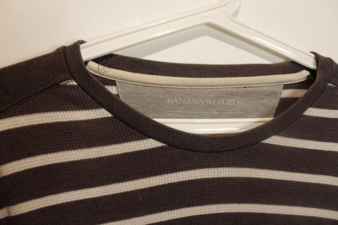 Banana Republic Sweater - Mens (Category: Coats, Jackets and Outerwear) located in Antipolo. Submitted by aaiitems (Listing ID 1080874613, Image 3). Description: Banana Republic Sweater (Brown & White Stripes) - Men - 100% Authentic RFS: Decluttering PM for more info 😊.