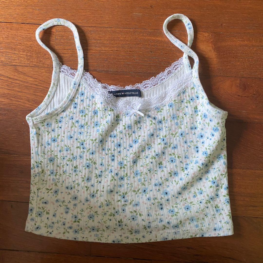 brandy melville floral skylar tank, Women's Fashion, Tops, Other Tops on  Carousell