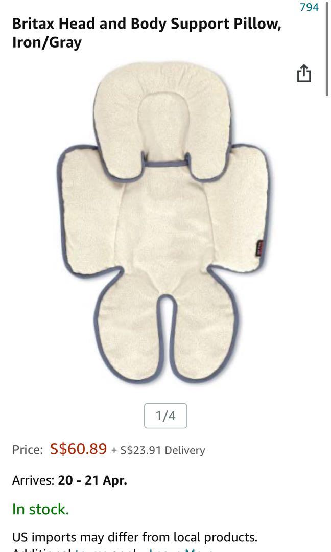 Britax Head and Body Support Pillow Iron Gray