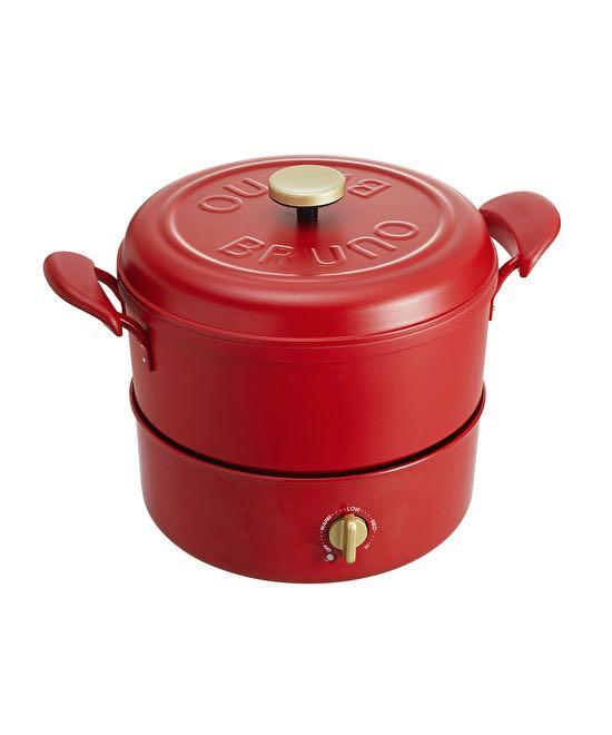 (全新）BRUNO 電陶爐炆煮鍋 Multi Grill Pot Red, 家庭電器, 廚房電器, 燒烤爐及火鍋鍋具 Carousell