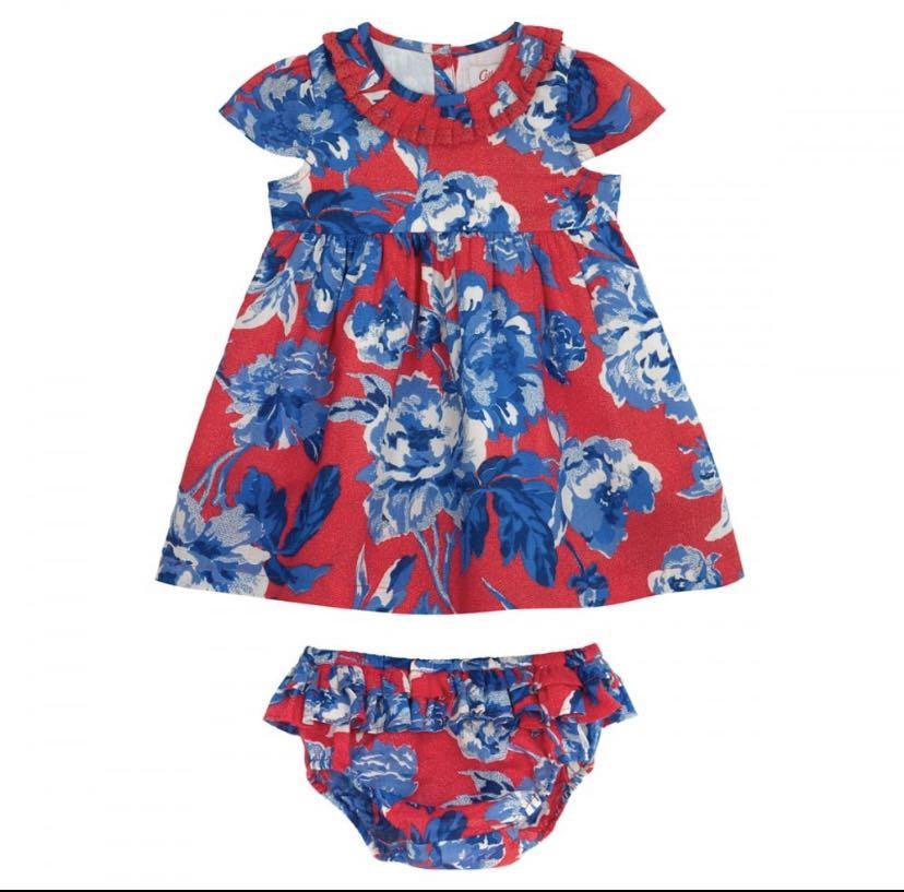 CATH KIDSTON Whitby Rose Baby Dress With Lace Collar, Babies
