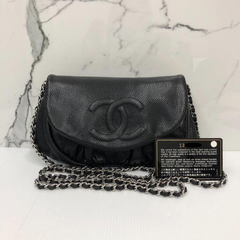 CHANEL CAVIAR / NO.13 / HALF MOON CHAIN WALLET SHOULDER BAG 217005972,  Women's Fashion, Bags & Wallets, Purses & Pouches on Carousell