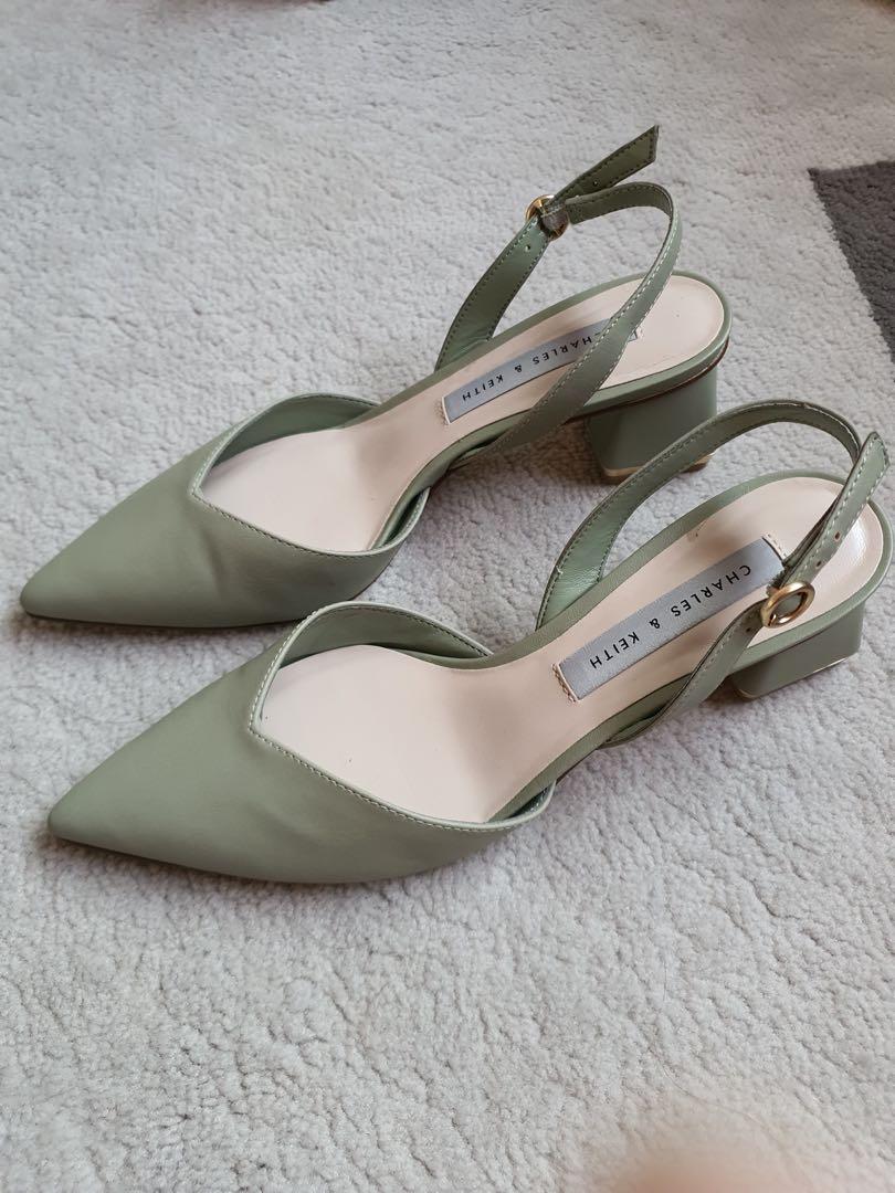Charles u0026 Keith Metallic Accent SlingBack Court Shoes, Women's Fashion,  Footwear, Heels on Carousell
