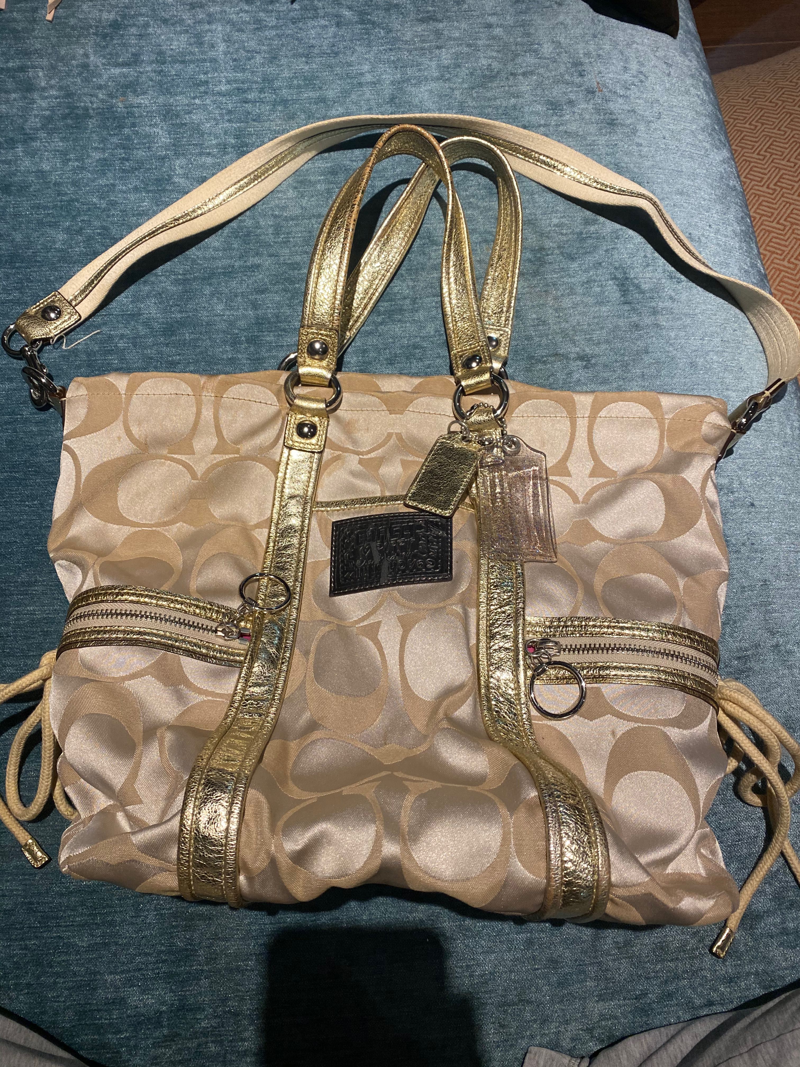 gold coach poppy purse