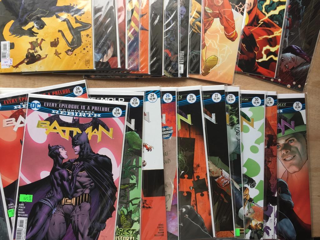 DC Rebirth Batman Comics Lot (Category: Comics & Manga) located in Manila. Submitted by rawmel (Listing ID 1080867925, Image 3). Description: DC Rebirth Batman (2016) 1 to 28, 30, 31, 32 (with Lenticulars) Comics Mostly regular covers Condition: VF/NM (Lenticulars unread) Batman 1 (+variant), 2-28 (+ 21, 22 Lenticulars), 30-32 (missing 29) #24 regular + 2nd print RFS: Downsizing my collection Can be shipped via Lalamove, Grab.