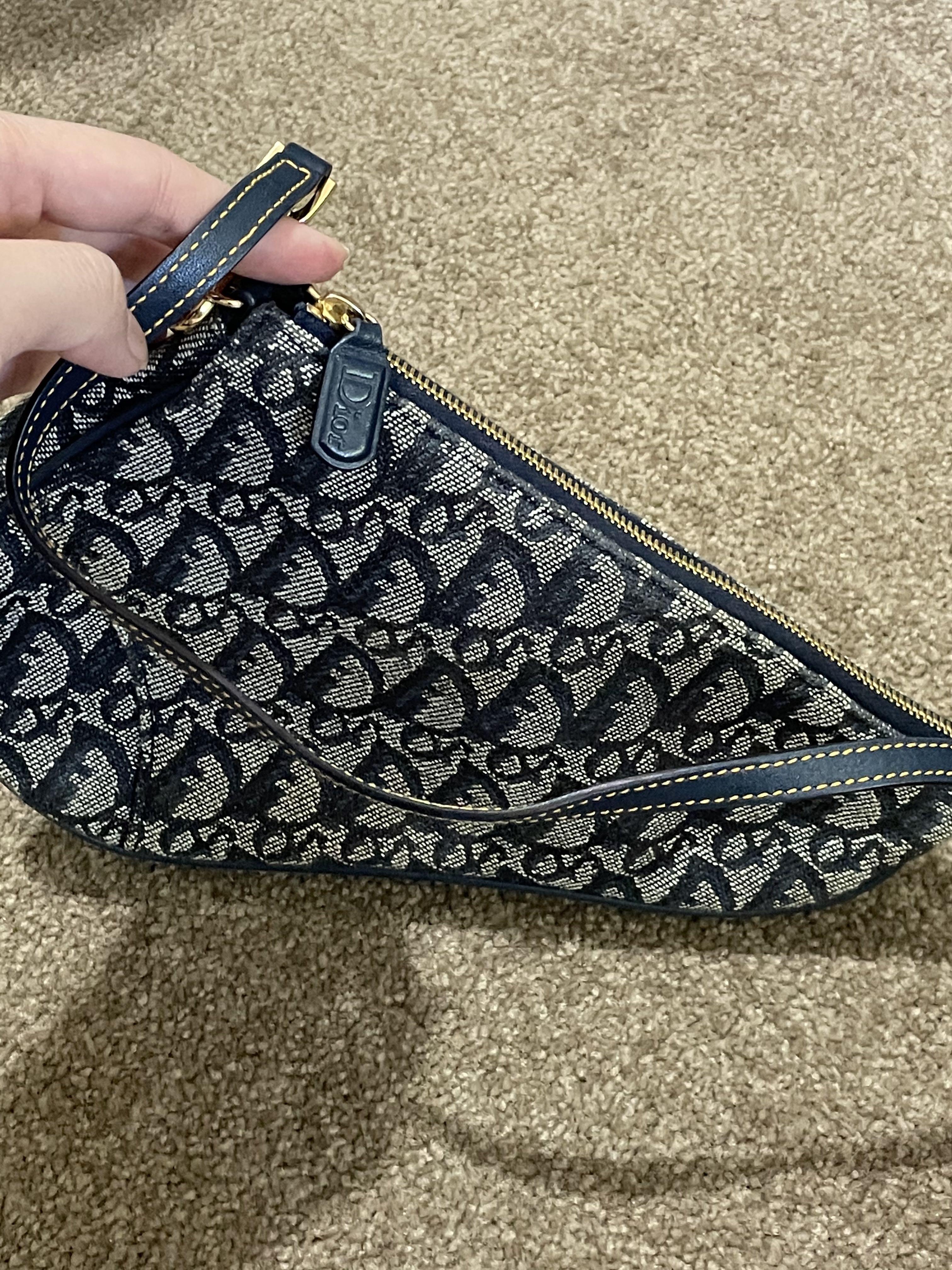 Dior Vintage Trotter Mini Saddle Bag in navy oblique print, Luxury, Bags &  Wallets on Carousell