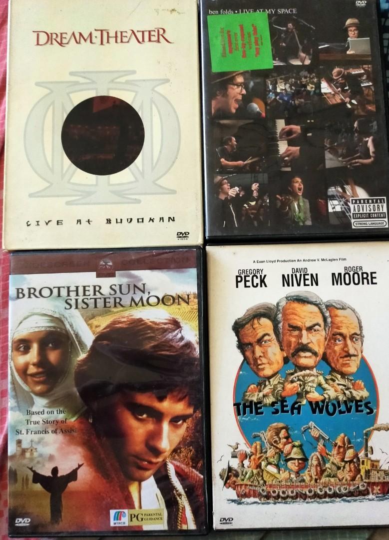Dvd (Category: CDs & DVDs) located in Bacolod City. Submitted by theclosetfullofstuff (Listing ID 1080854612, Image 1). Description: 300 each all original dream. theater 2 disc SOLD ben folds. live at my space brother sun, sister moon the sea wolves.