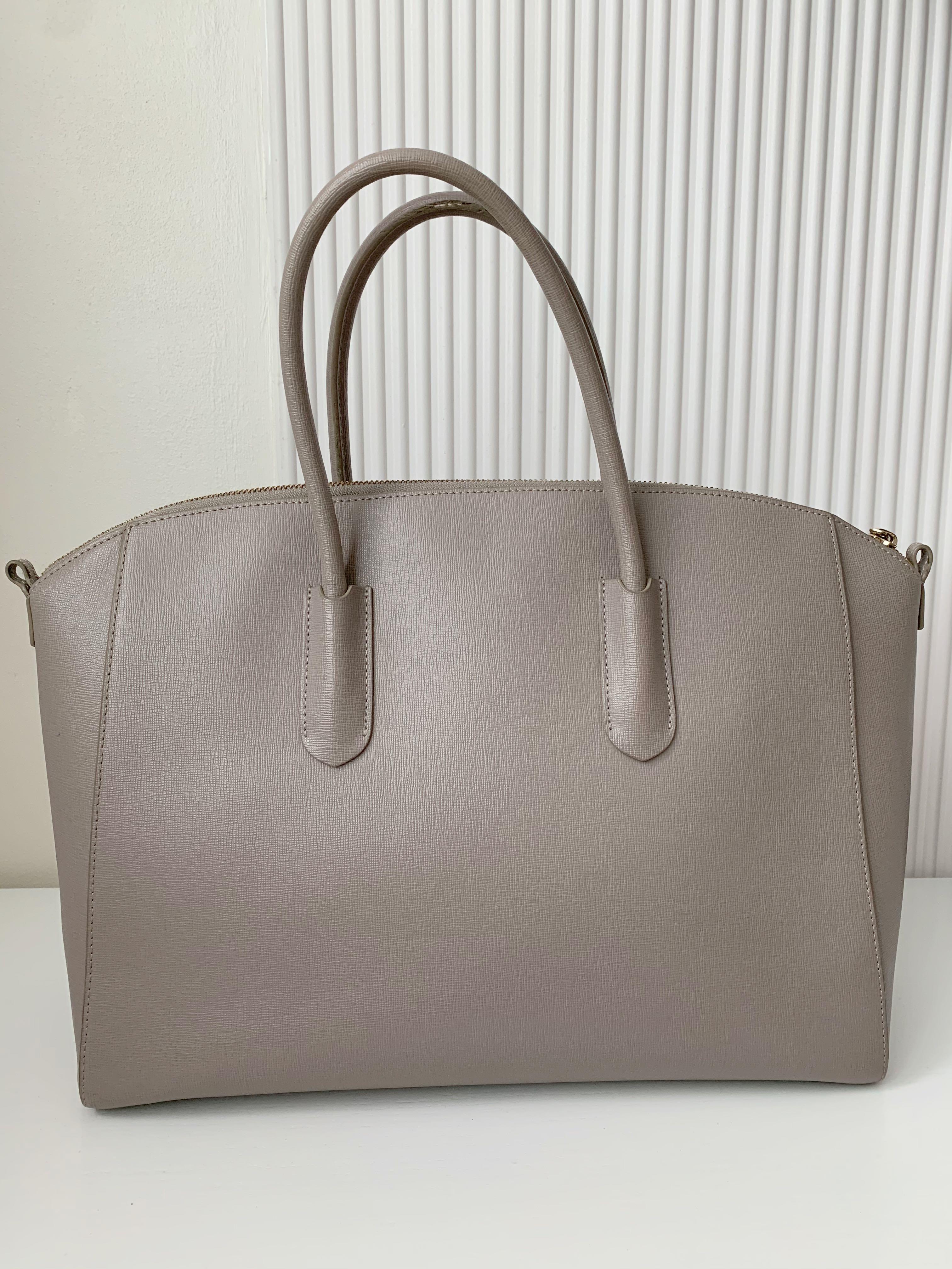 FREE New Twillies Furla Sabbia Tessa Large Leather Bag with care card Fits laptop A4 size documents