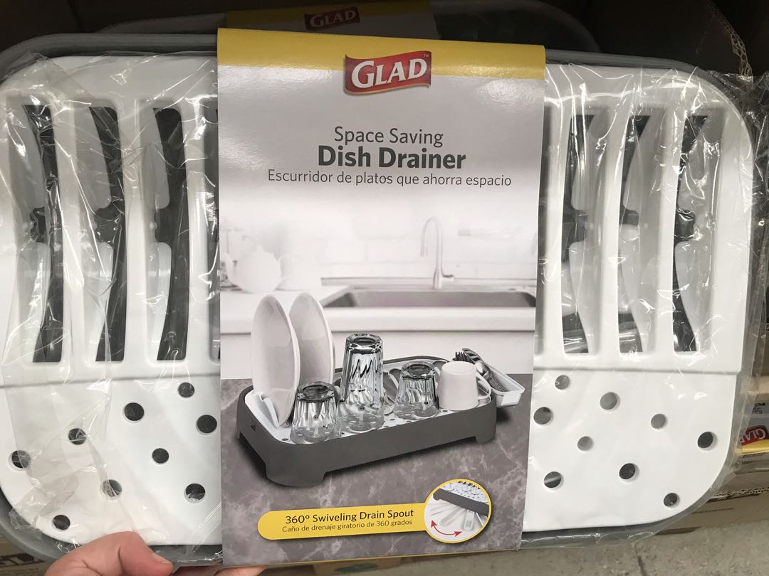 Glad Dish Drainer White Gray Furniture Home Living Kitchenware Tableware Other Kitchenware Tableware on Carousell