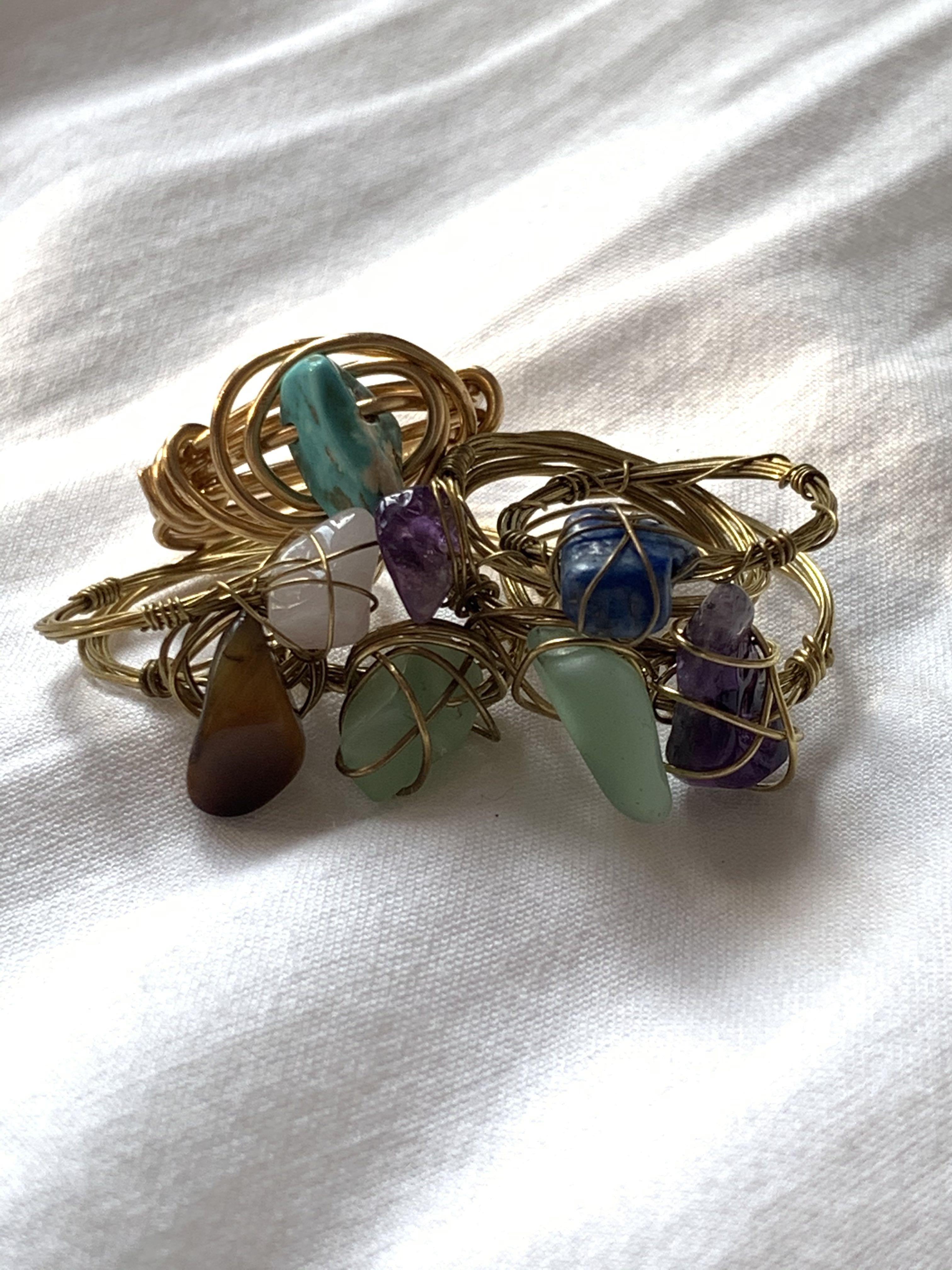 Gold wire wrapped discount rings