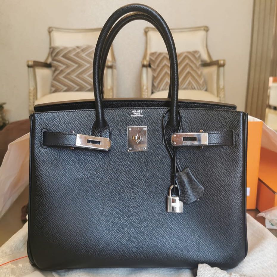 Hermes Birkin 30 😍 Black Epsom in PHW, Luxury, Bags & Wallets on