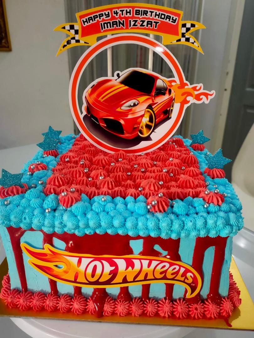 Hot Wheels Birthday Party PNG Cake Topper Shirt | Vectorency