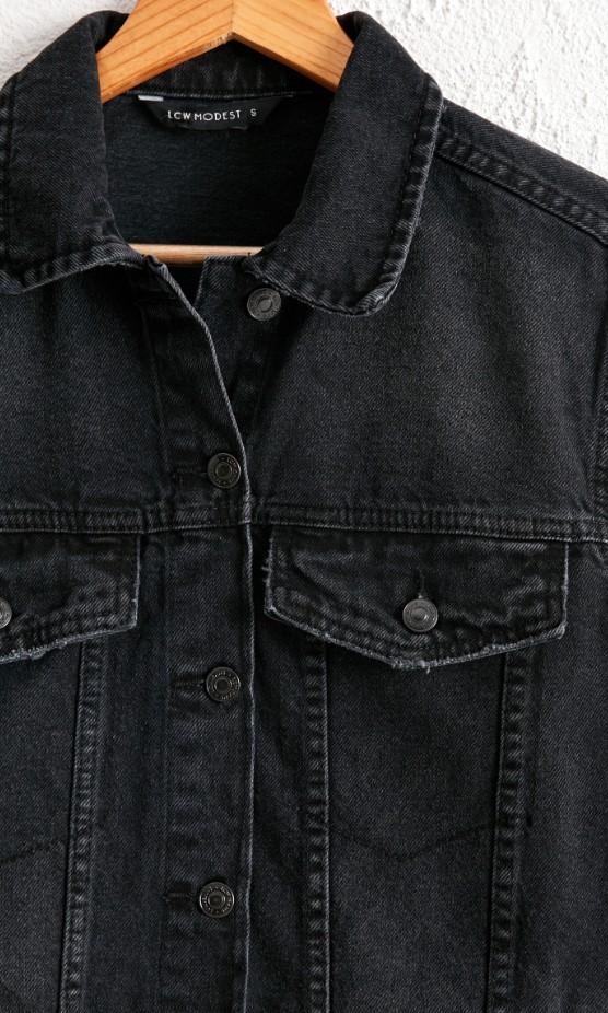 LC waikiki black long denim jacket New 