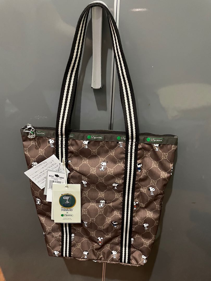 LeSportsac Snoopy Peanuts Collaboration Shoulder Tote Bag Brown Limited