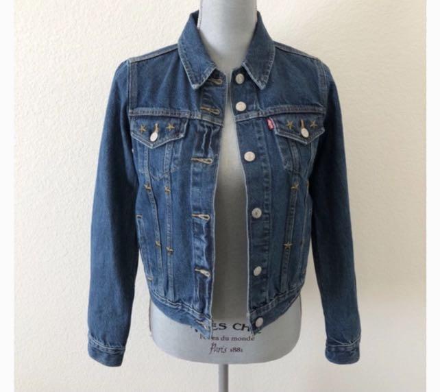 Star Studded Trucker Denim Jacket-Women 