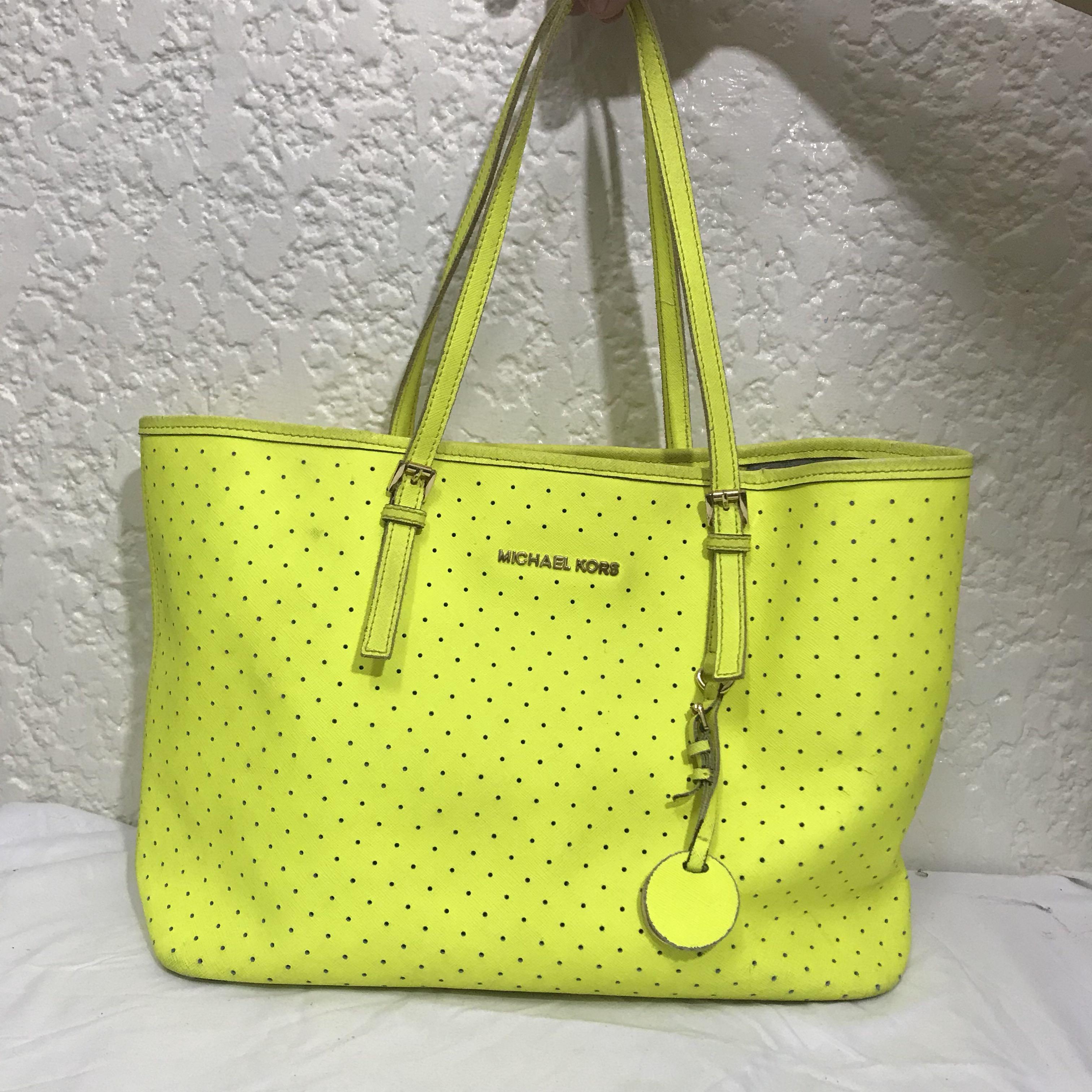Michael kors neon yellow bag store