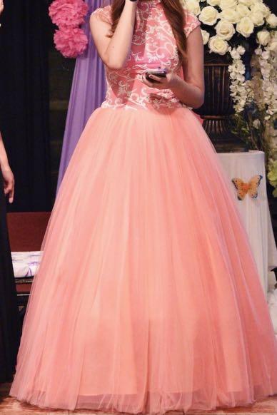 Peach dress cheap for debut