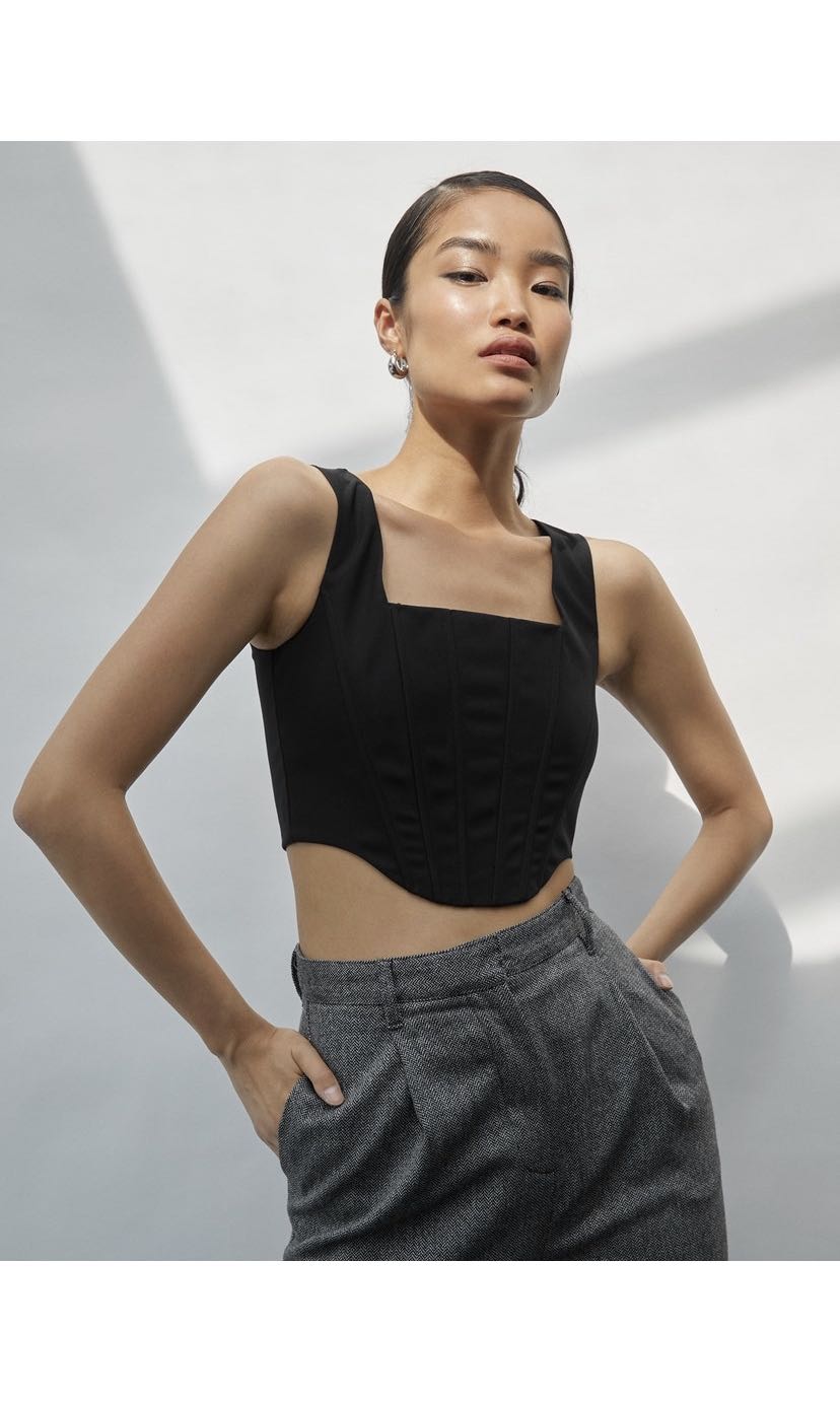 POMELO Corset Top, Women's Fashion, Tops, Sleeveless on Carousell