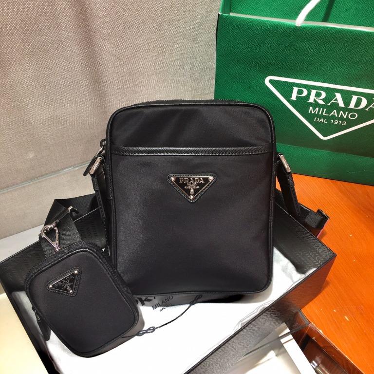 Prada nylon best sale shoulder bag men