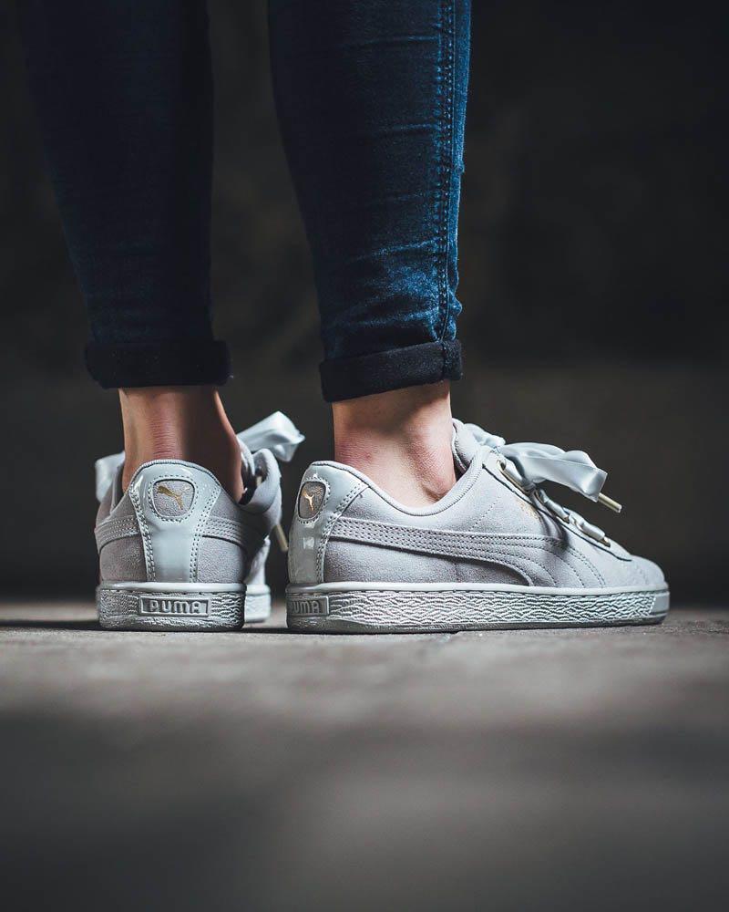 puma heart grey suede