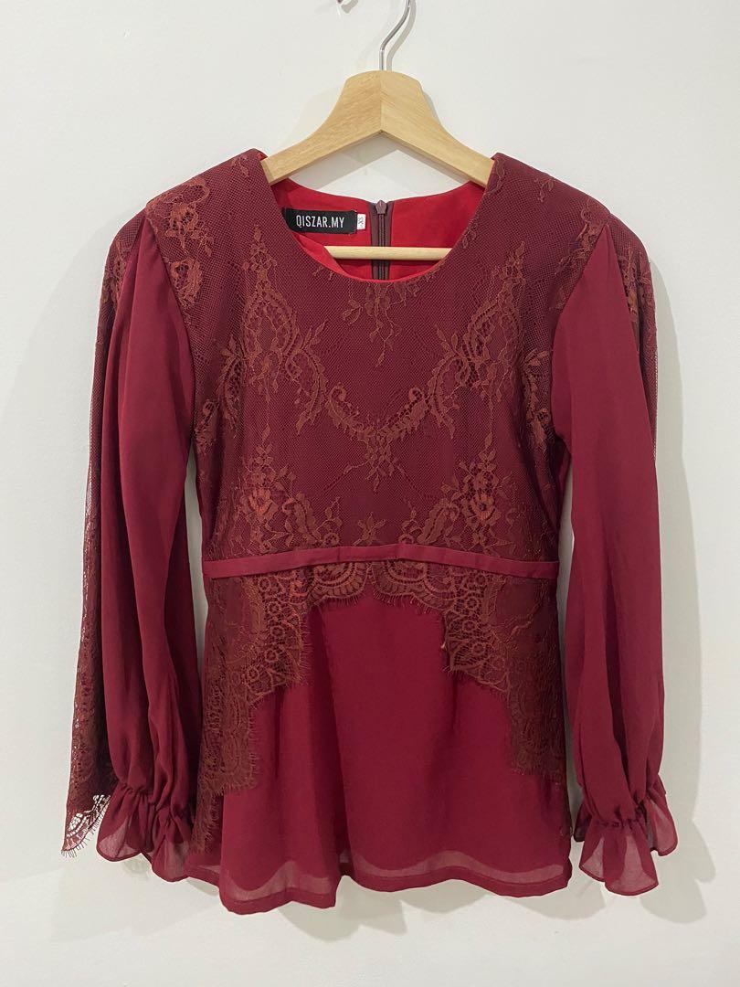 Qiszar Valeria Luxe Maroon, Muslimah Fashion, Two-piece on Carousell