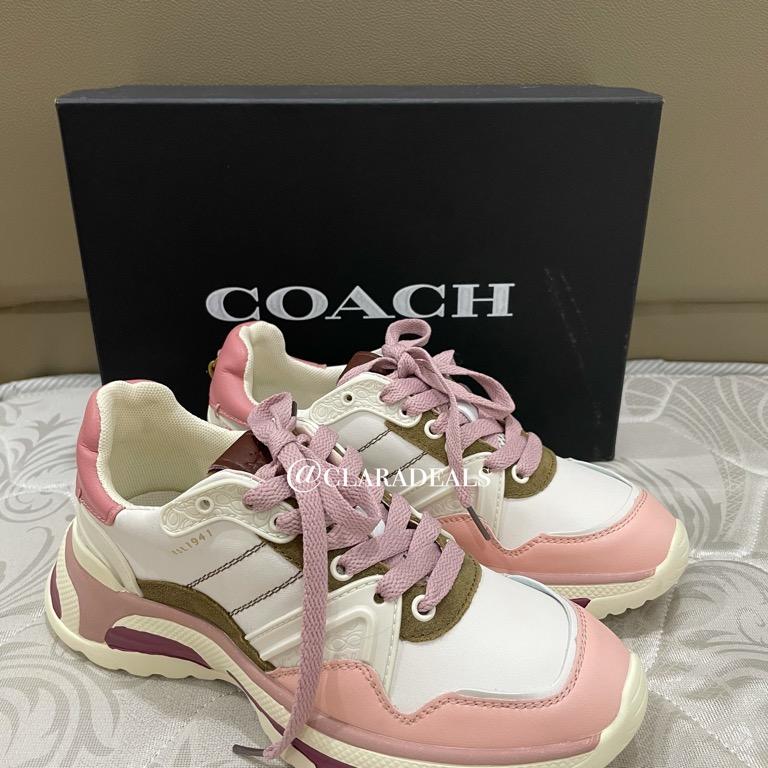 Coach pink cheap tennis shoes