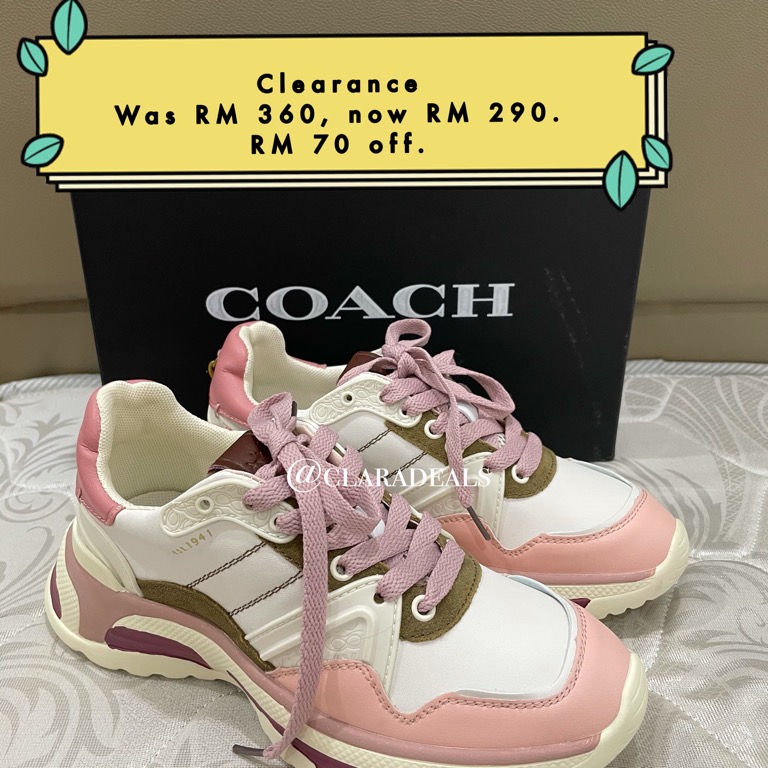 KASUT SNEAKERS LV PINK SAIZ 37 WOMEN SHOES READY STOCK Pink 37