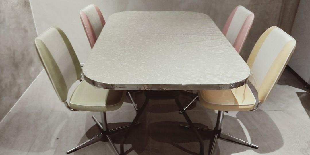 Modest retro kitchen table chairs Retro Dining Table Furniture Home Living Tables Sets On Carousell