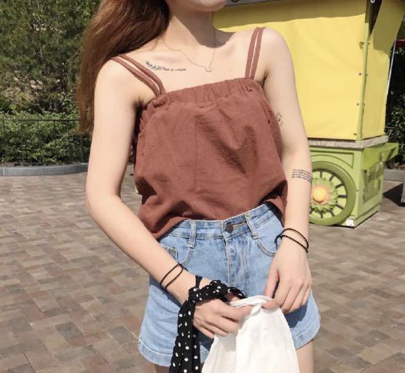 Double spaghetti clearance strap top