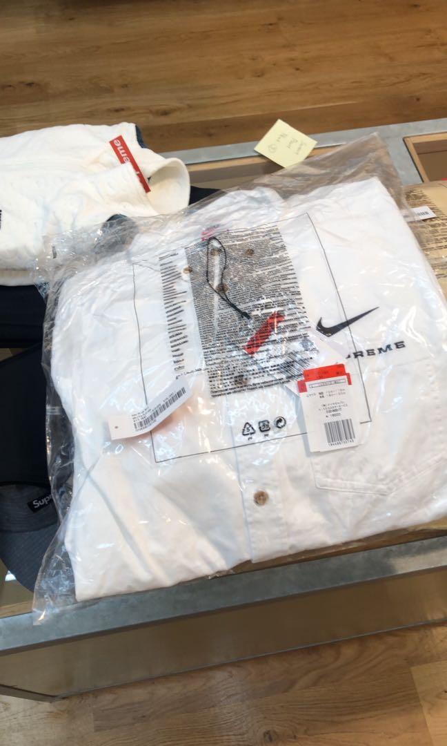 Supreme x Nike Cotton Twill Shirt Stripe 21SS 襯衫 白 L