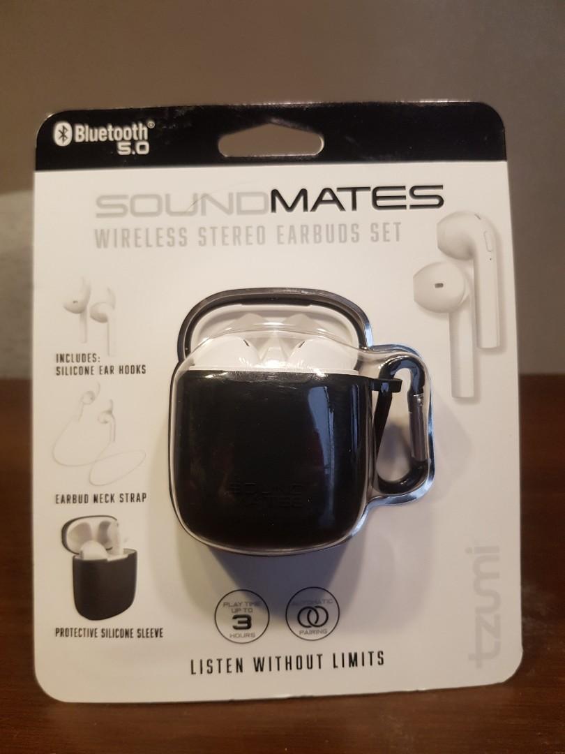 sound mates wireless stereo earbuds set