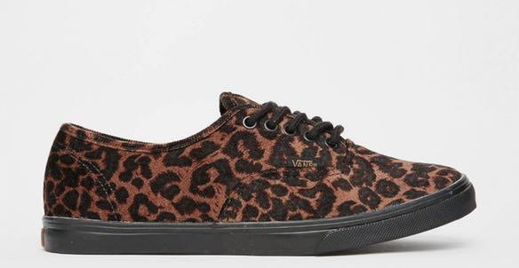 vans black and leopard print